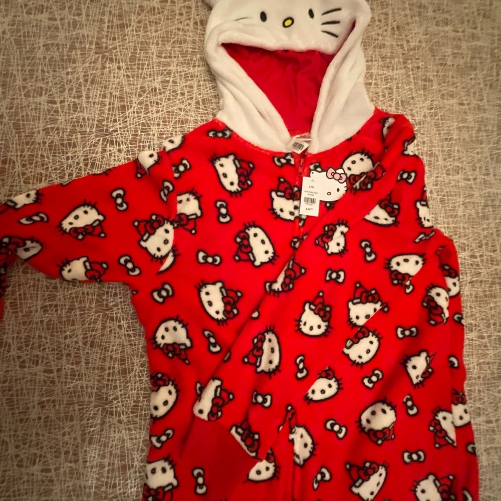 Hello kitty onesie pyjama size large NWT!